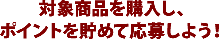 対象商品を購入し、ポイントを貯めて応募しよう！