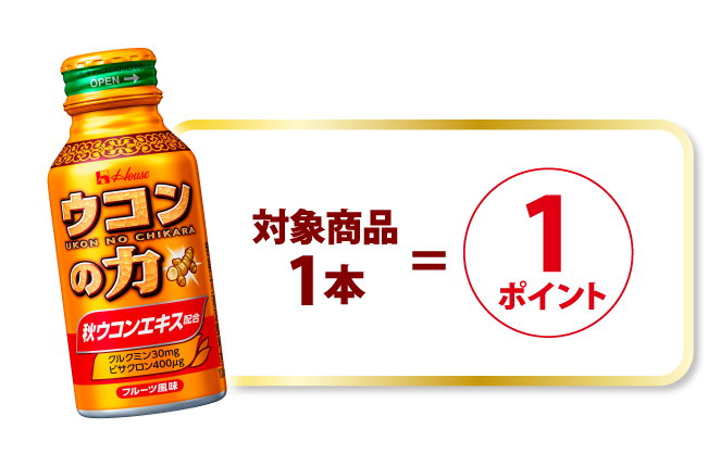 対象商品1本＝1ポイント